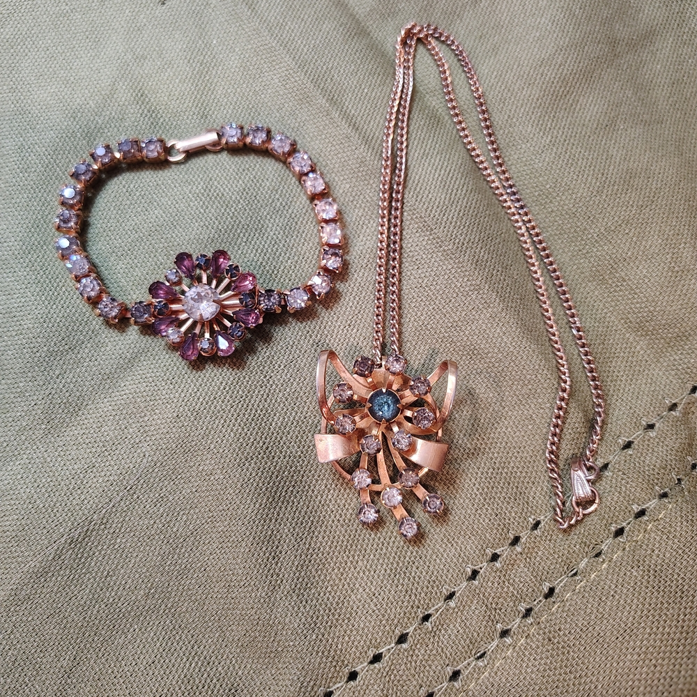 Rose Gold and Purple Crystal Bracelet